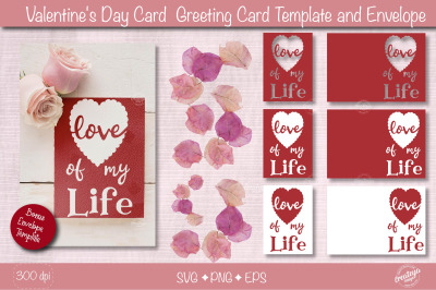 Valentine Card SVG| Heart card SVG template| Love cards| Greeting Card