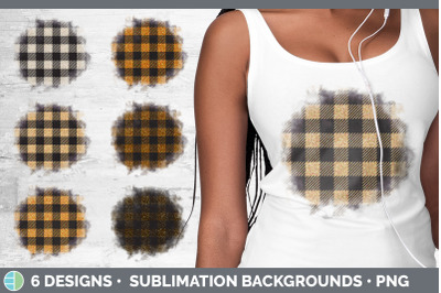 Orange Buffalo Plaid Background | Grunge Sublimation Backgrounds