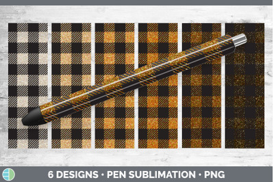 Orange Buffalo Plaid Pen Wraps | Epoxy Sublimation Bundle