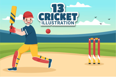 13 Cricket Sport Illustration