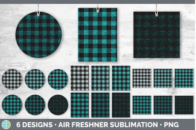 Teal Buffalo Plaid Air Freshener | Sublimation Designs Bundle