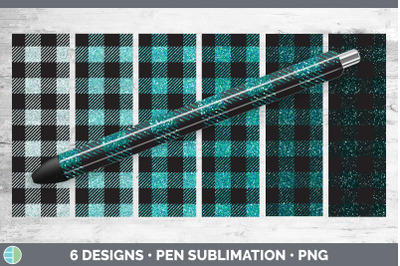 Teal Buffalo Plaid Pen Wraps | Epoxy Sublimation Bundle