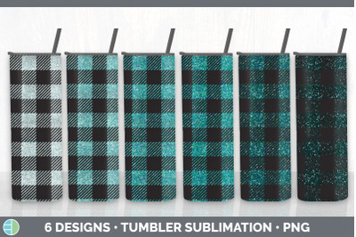 Teal Buffalo Plaid Tumbler Sublimation Bundle