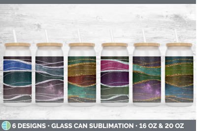 Galaxy Agate Glass Can | Sublimation Beer Mason Jar