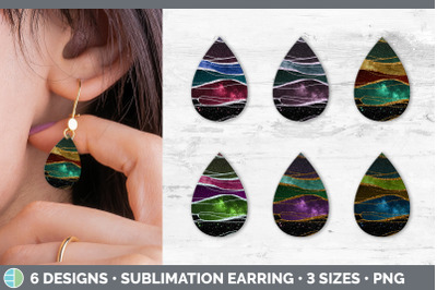 Galaxy Agate Teardrop Earring | Sublimation Designs Bundle