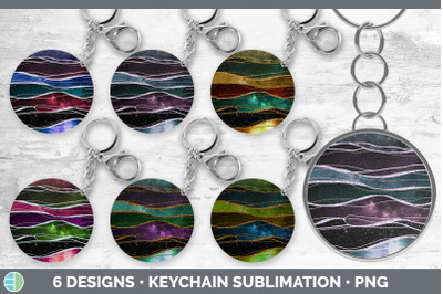 Galaxy Agate Keychain Bundle | Keyring Sublimation Designs