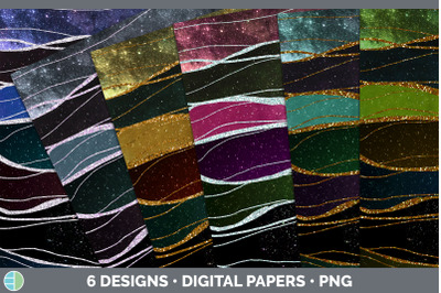 Galaxy Agate Backgrounds | Digital Scrapbook Papers