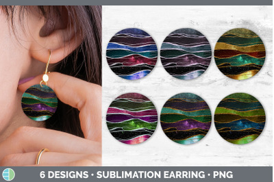 Galaxy Agate Round Earring | Sublimation Designs Bundle