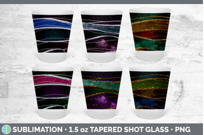 Galaxy Agate Shot Glass Sublimation | Shot Glass 1.5oz Tapered
