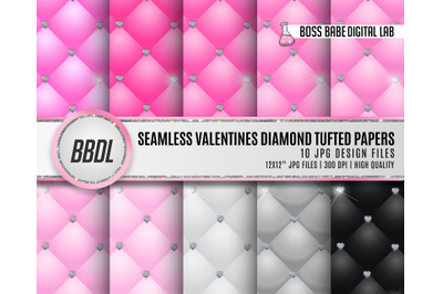 Seamless Valentines Tufted Diamond Papers