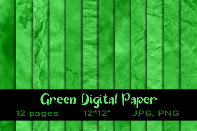 12 Green Texture Digital Paper
