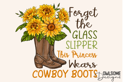 Cowboy Boots Sunflower Sublimation PNG