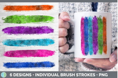 Bright Colors Brush Strokes PNG | Sublimation Designs