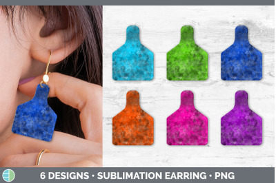 Bright Colors Cow Tag Earring | Sublimation Cattle Ear Tag