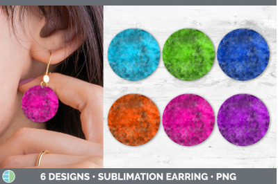 Bright Colors Round Earring | Sublimation Designs Bundle