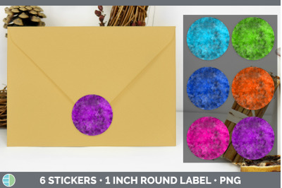 Bright Colors Stickers | Sticker 1in Round Labels PNG Designs