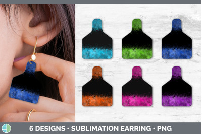 Bright Colors Cow Tag Earring | Sublimation Cattle Ear Tag