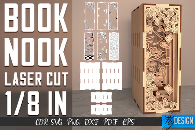 Book Nook Laser Cut SVG | Book Holder SVG Design | CNC Files