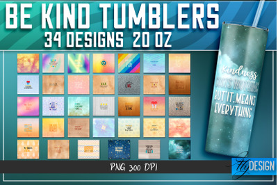 Be Kind Tumbler | Kind Design | Happy 20 Oz Tumbler| Tumbler Wrap v.2