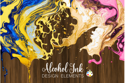 Alcohol Ink Abstract Fluid Background Art