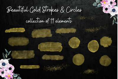 Gold Strokes, Circles and Background