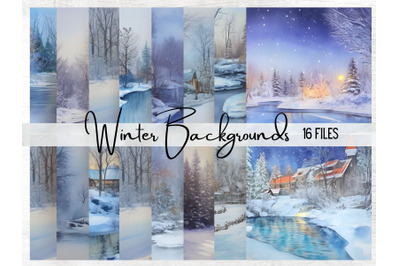 Winter Background, Watercolor Winter Ilustrations