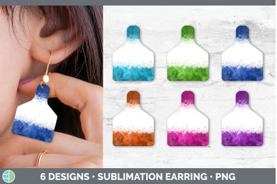 Bright Colors Cow Tag Earring | Sublimation Cattle Ear Tag