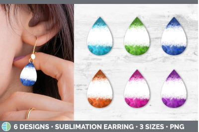 Bright Colors Teardrop Earring | Sublimation Designs Bundle