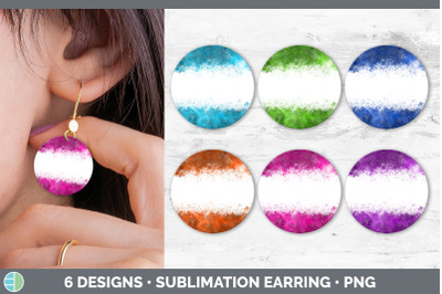 Bright Colors Round Earring | Sublimation Designs Bundle