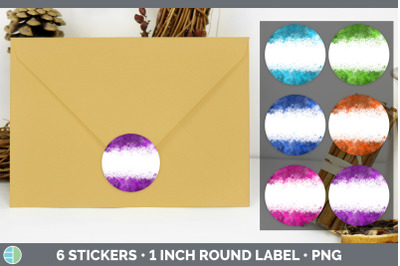 Bright Colors Stickers | Sticker 1in Round Labels PNG Designs