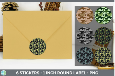 Camo Stickers | Sticker 1in Round Labels PNG Designs