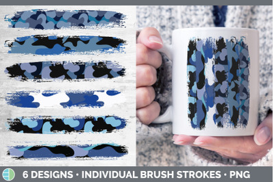 Blue Camo Brush Strokes PNG | Sublimation Designs