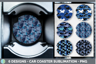 Blue Camo Car Coaster | Sublimation Designs Bundle