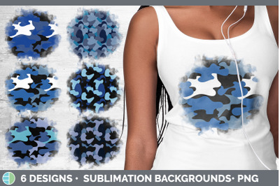 Blue Camo Background | Grunge Sublimation Backgrounds