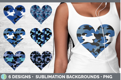 Blue Camo Hearts Clipart