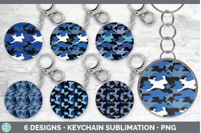 Blue Camo Keychain Bundle | Keyring Sublimation Designs