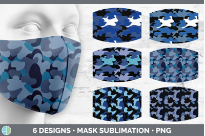 Blue Camo Mask | Sublimation Bundle Face Mask Designs