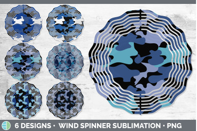 Blue Camo Wind Spinner | Sublimation Designs Bundle