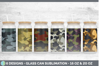 Camo Glass Can | Sublimation Beer Mason Jar