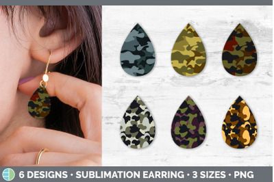 Camo Teardrop Earring | Sublimation Designs Bundle