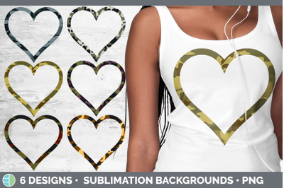 Camo Heart Frame Clipart