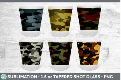 Camo Shot Glass Sublimation | Shot Glass 1.5oz Tapered