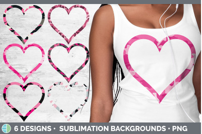 Pink Camo Heart Frame Clipart