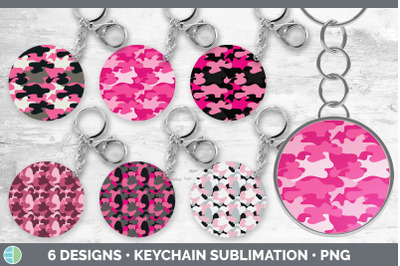 Pink Camo Keychain Bundle | Keyring Sublimation Designs