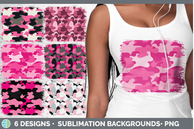 Pink Camo Distressed Sublimation Background Panel