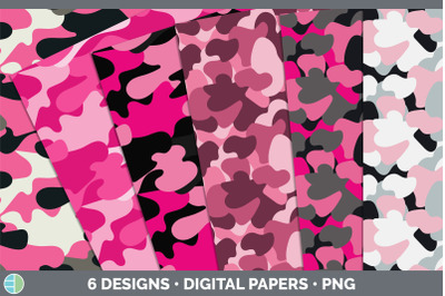 Pink Camo Backgrounds | Digital Scrapbook Papers