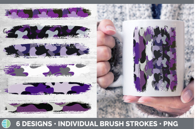 Purple Camo Brush Strokes PNG | Sublimation Designs