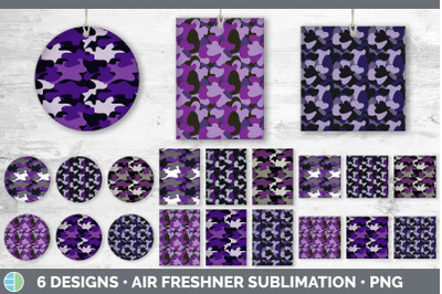 Purple Camo Air Freshener | Sublimation Designs Bundle