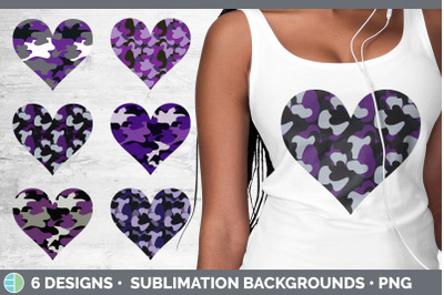 Purple Camo Hearts Clipart