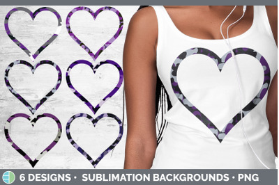 Purple Camo Heart Frame Clipart